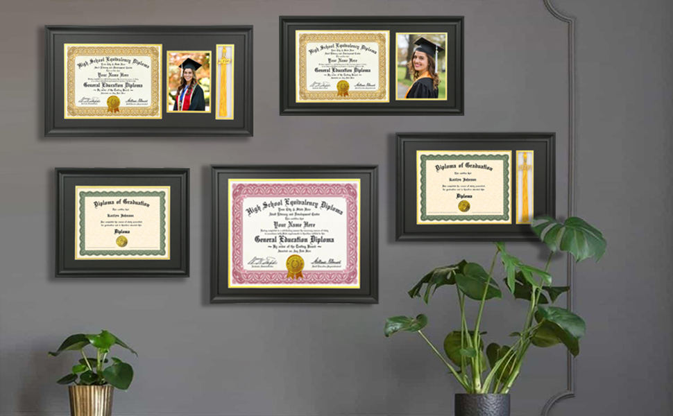 LTYHHK 14x17 Diploma Frame Solid Wood Black , Displays