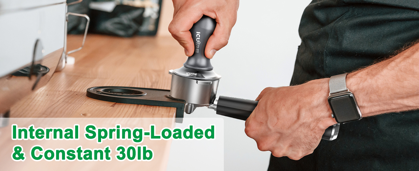 ICUIRE 53mm Espresso Tamper, Premium Coffee Tamper for