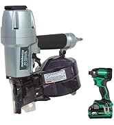 Metabo HPT Pneumatic Siding Nailer + 18V Impact Driver Pro Bundle Kit, 2-1/2 Inch Coil Siding Nai...