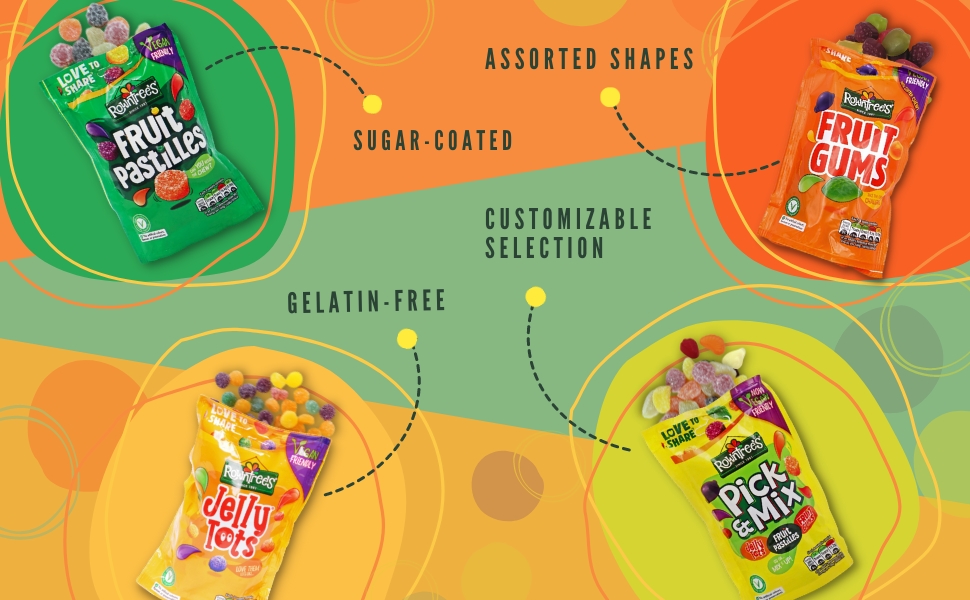 Fruit Jellies Bundle with Rowntree's Fruit Pastilles Sharing Pouch 143g