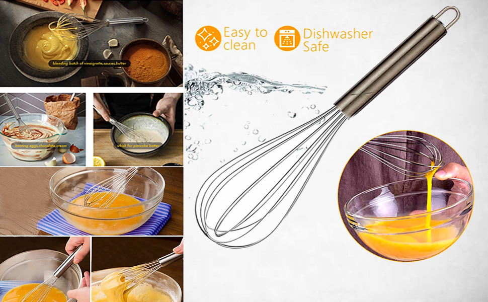 Best House Stainless Steel Balloon Whisk Egg Beater, Handheld Steel
