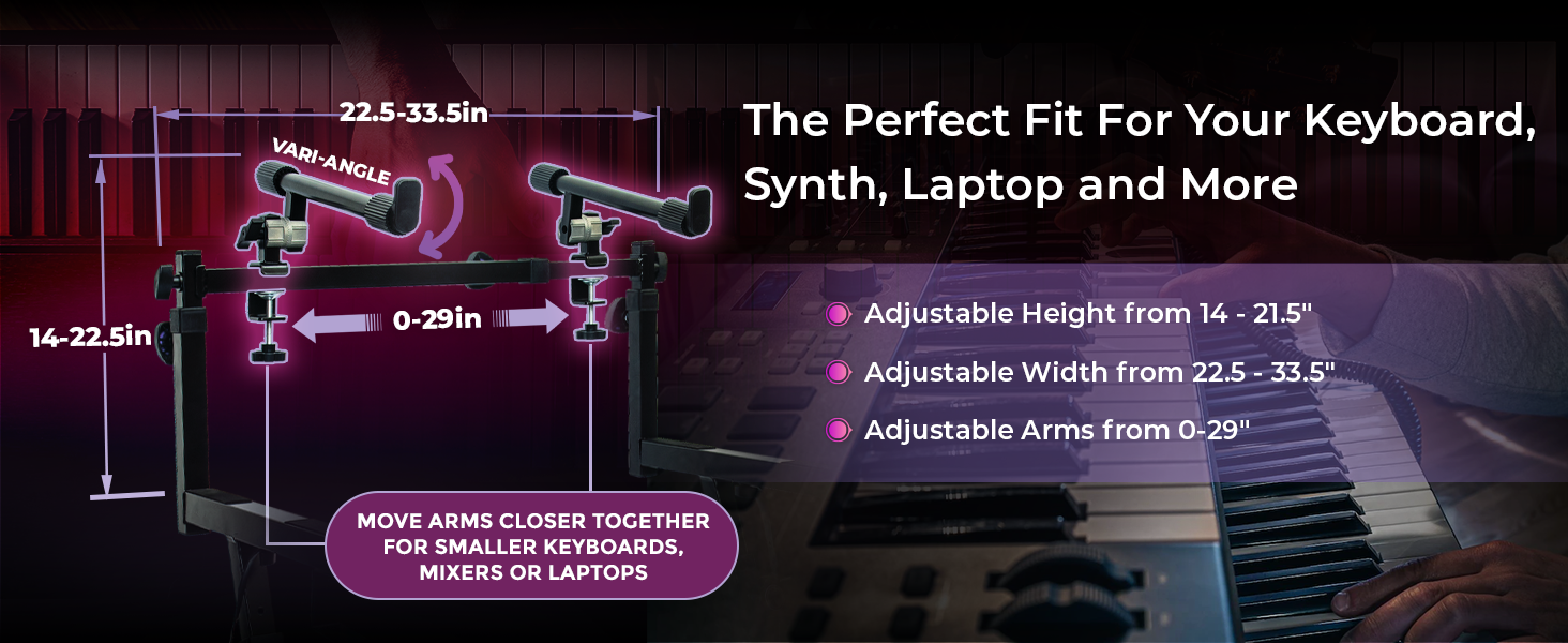 Liquid Stands 2 Tier Keyboard Stand Attachment Adjustable