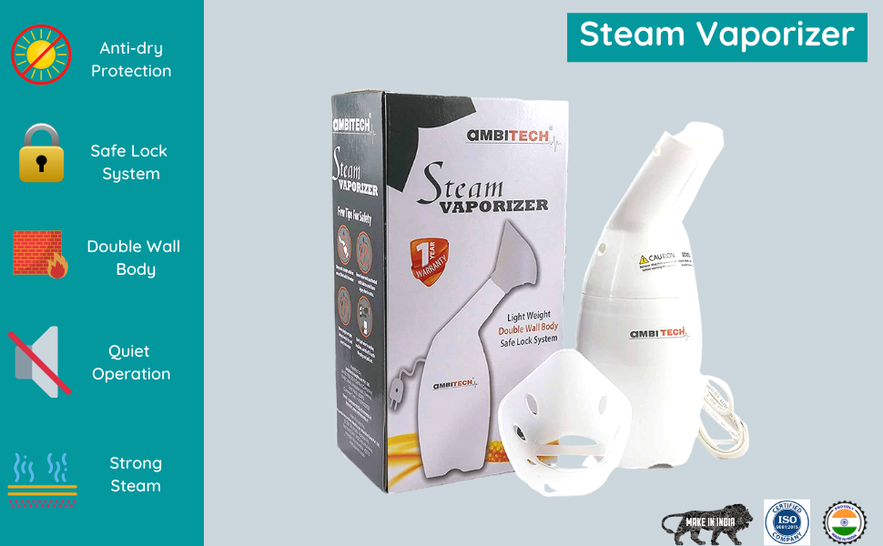 AmbiTech Healthcare Kit Pulse Oximeter with SpO2 Perfusion Index OLED Display Steam Vaporiser