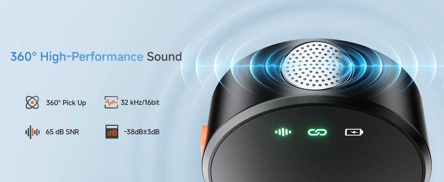 360° pickup wireless lapel microphone