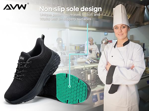Amazon.com | AVW Womens Non Slip Work Shoes Water Resistant