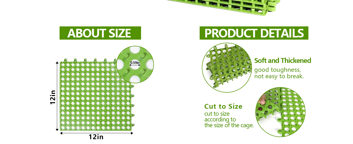 FlidRunest 6 Pcs Rabbit Mats for Cages, Reusable Rabbit