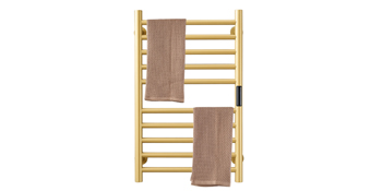 Sèche Serviettes Électrique Radiateur Doré Accessoires De Salle De Bain, Minuterie Intégrée Contrôle De La Température 10 Bars Porte-Serviettes Chauffants Électriques, Hardwired 17 1