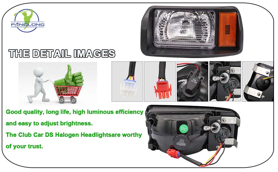 Club Car DS Factory Style Halogen Headlights for 1993 Up