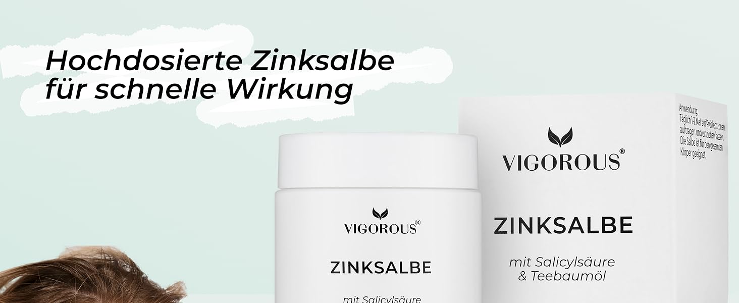 Vigorous zinksabe tiegel mit Überschrift hochdosiertes Zink für schnelle Wirkung