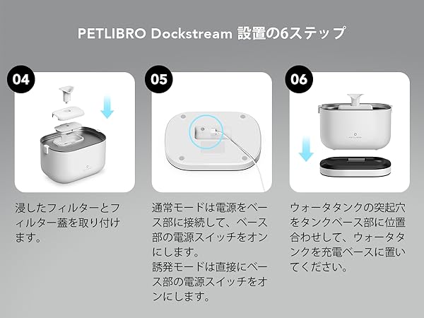 Amazon.co.jp: PETLIBRO 猫 水飲み器 自動給水器 コードレス
