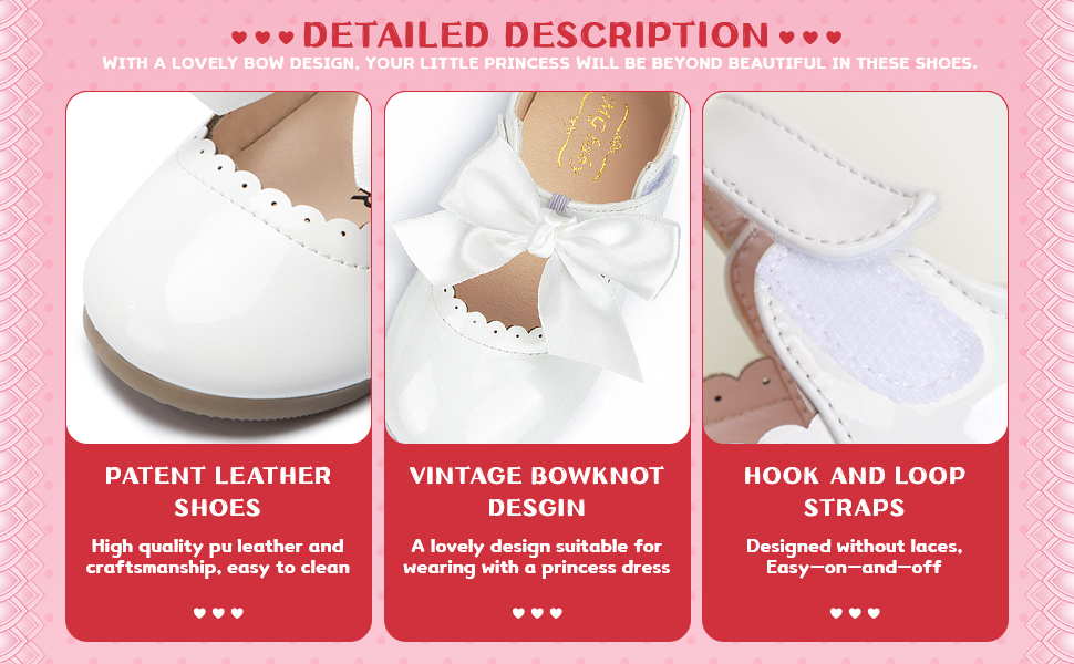 Baby Girl Shoes Non Slip Soft Sole PU Leather Bow Ballet Flats