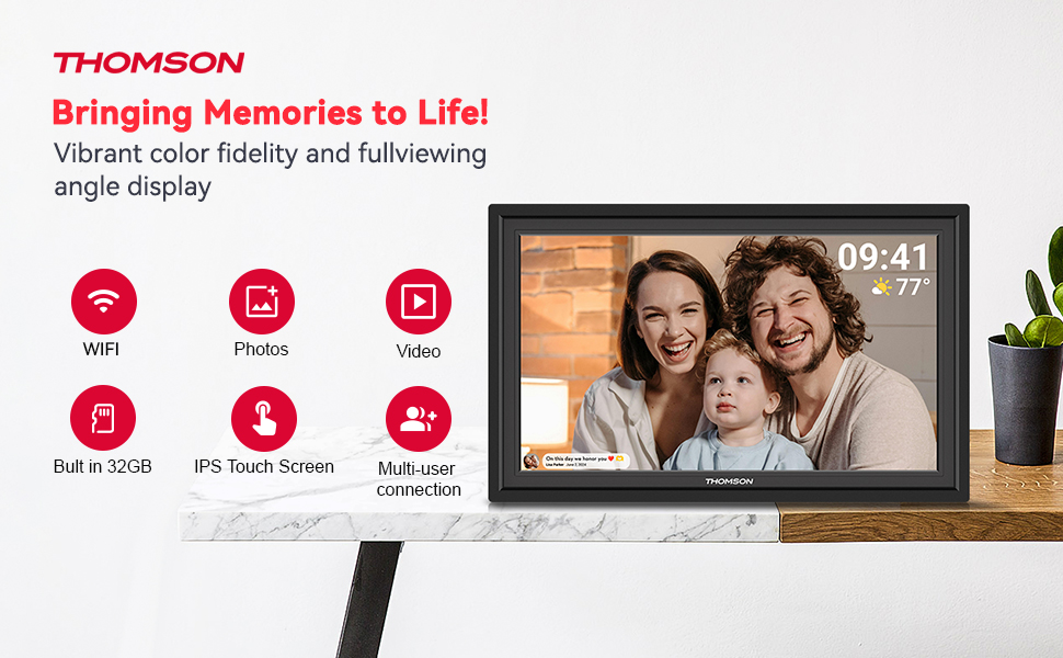 Frameo Digital Picture Frame, Digital Photo Frame WiFi