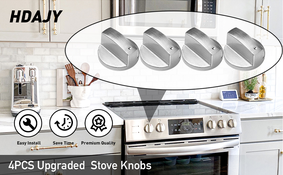 HDAJY 4pcs Stove Knobs, Professional Stove Knobs