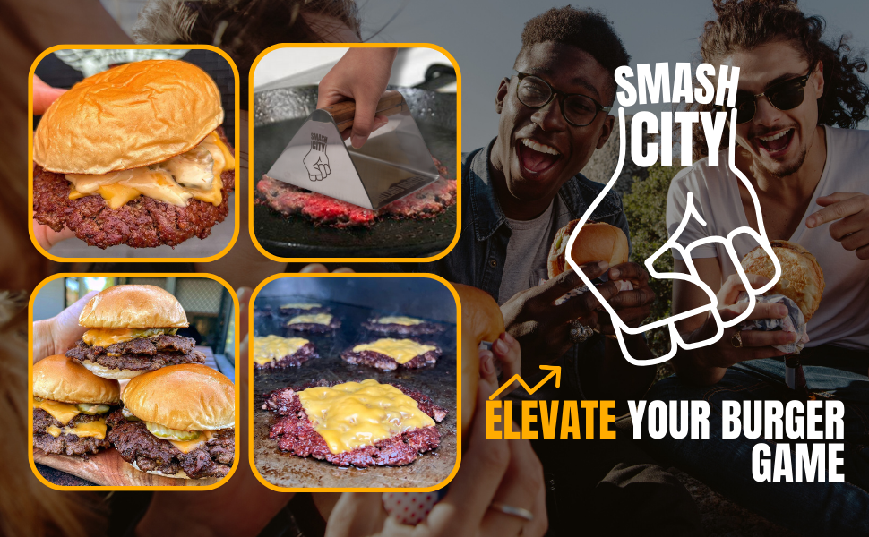 Smash City Smashed Burger Press Non Stick Stainless Steel