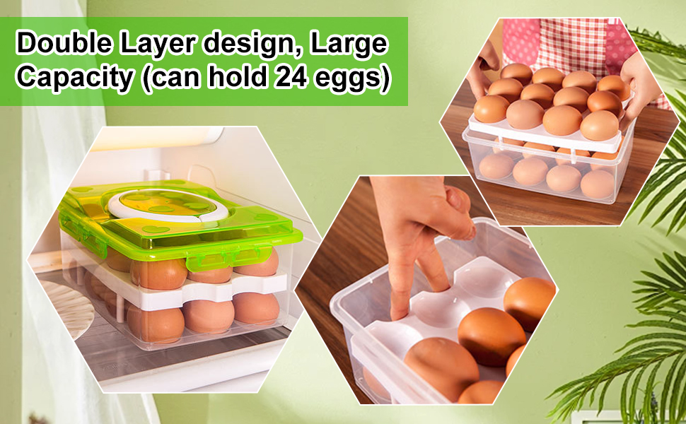 2PCS 2Tier Deviled Egg Container with Lid, Plastic Egg