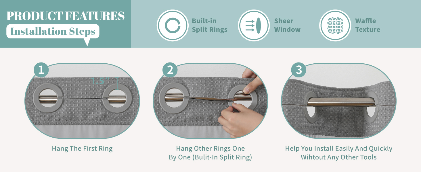 hookless fabric shower curtain