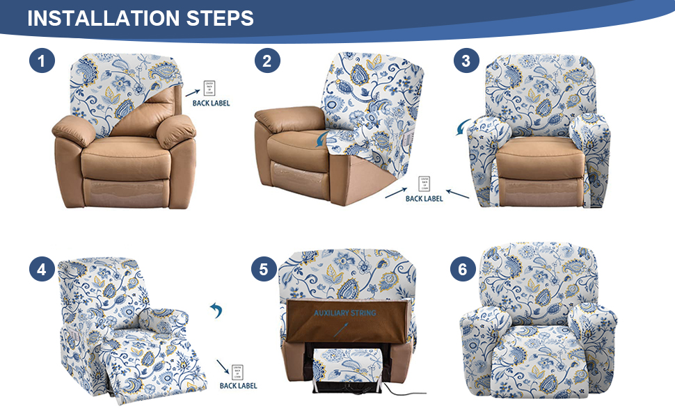 CRFATOP Printed Recliner Slipcover Stretch Reclining Chair