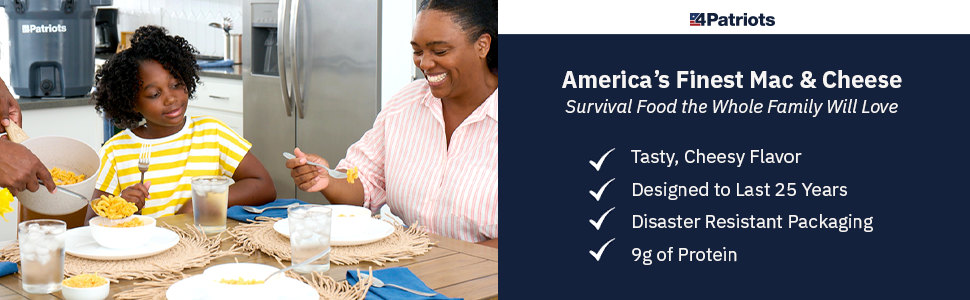 Emergency survival mac n cheese food for kids