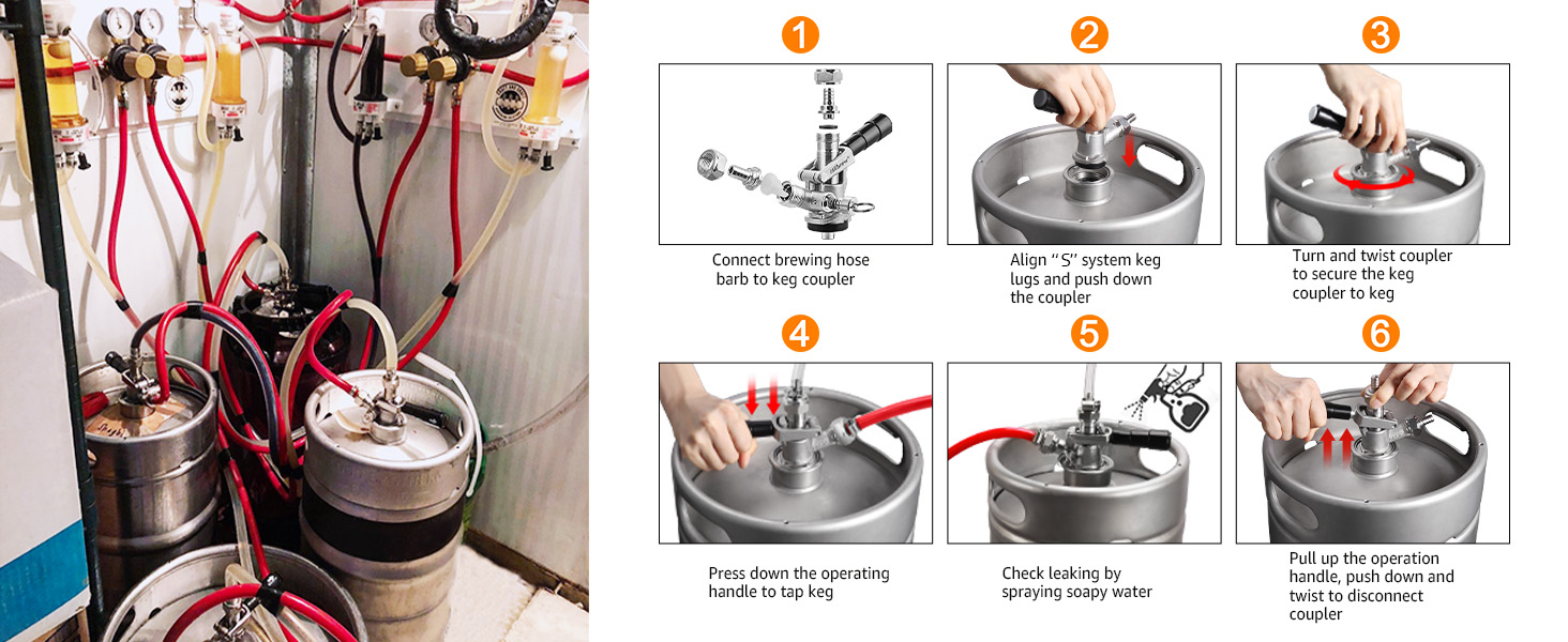 MRbrew Sankey S System Keg Coupler, O.D 1/4'' Beer