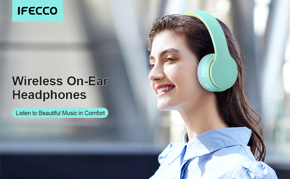 iFecco Bluetooth 5.3 Wireless Headphones, 30 Hours Playtime Headphones