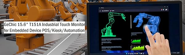 Gechic T151A,industrial touch monitor,touchscreen display,15.6 screen