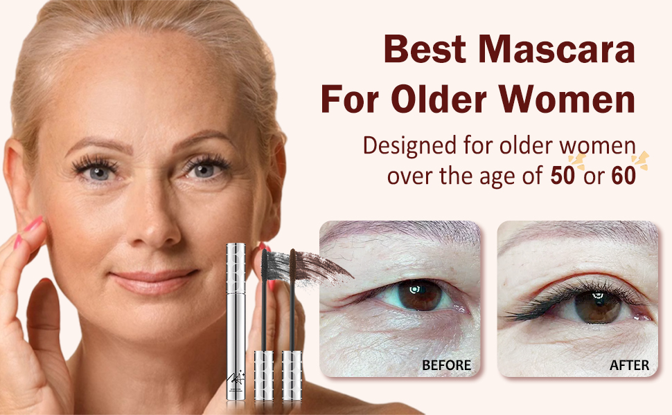 Mascara for Older Women 60 Plus, Brown Mascara Volume and Length for