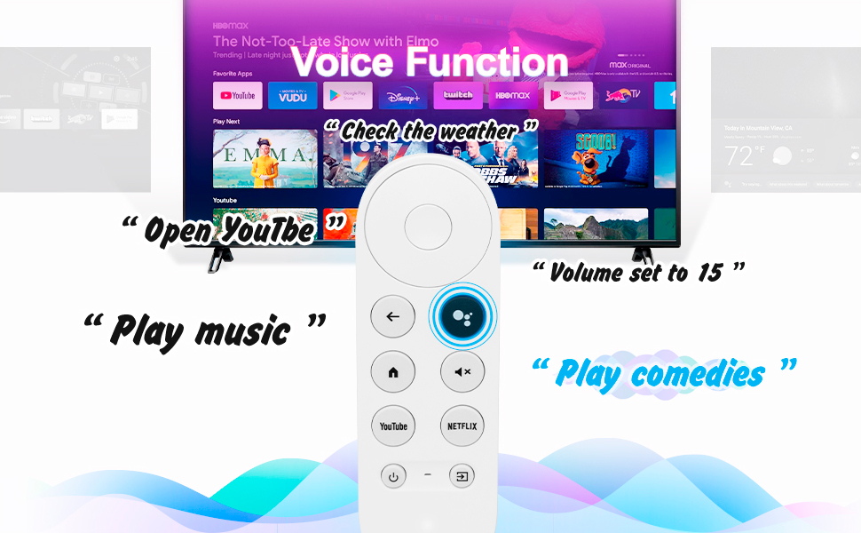 Replacement Voice Remote for Google Chromecast 4K Snow