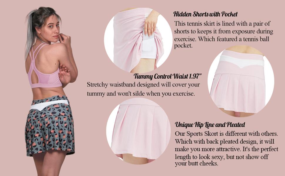 Pleated Tennis Skirts for Women with Pockets 