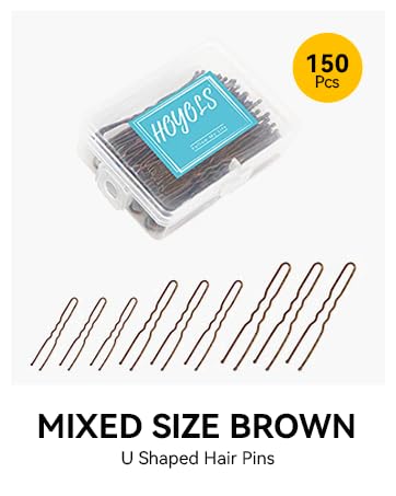 Bobby Pin Brown, Hairpins for Thick Thin Hair, Secure Hold Wavy Slide Proof Gold Hair Styling Pins