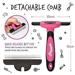 Bugalugs Deshedding Comb Detachable Comb