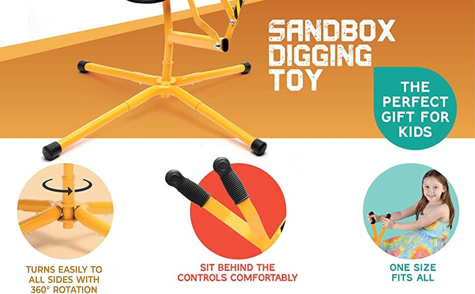 Stargo Sandbox Digger Excavator Crane with 360degree Rotation and Hard