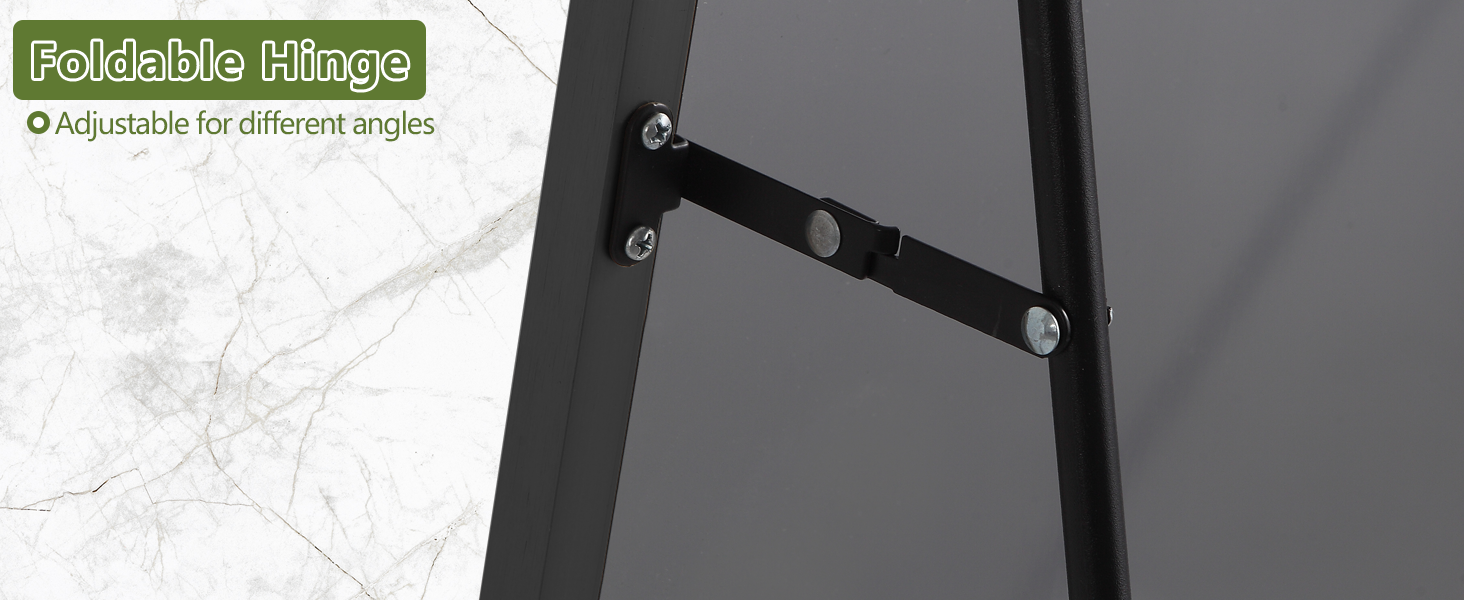 Full Length Mirror, Floor Mirror with Stand Hanging or Leaning, Aluminum Alloy Frame Full Body Mirror for Bedroom Living Room Cloakroom Hallway, Wall Mirror Full Length, Black