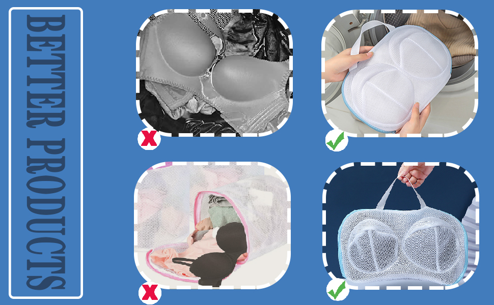6 Pcs Bra Washing Bags for Laundry, Lingerie Bags for