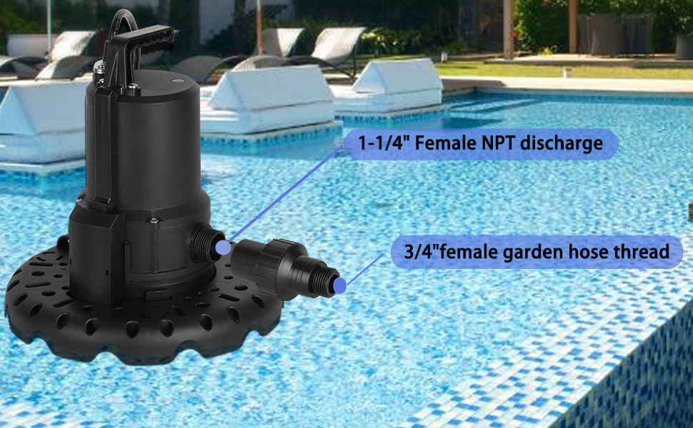 1/4HP Automatic Pool Cover Pump，115V Pool Cover Pumps Above Ground,Submersible Water