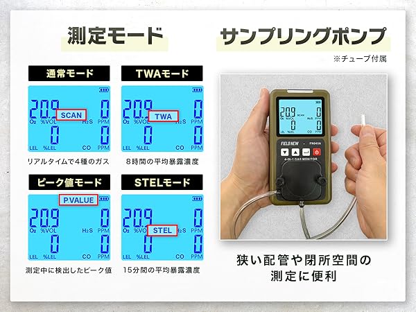 Amazon.co.jp: FieldNew 複合ガス測定器(CO/H2S/LEL/O2)【日本製