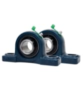 Jeremywell UCP205-16 Pillow Block Bearing (2 Pack), 1 inch Bore, 2 Bolt Flange Mounted, Solid Cas...