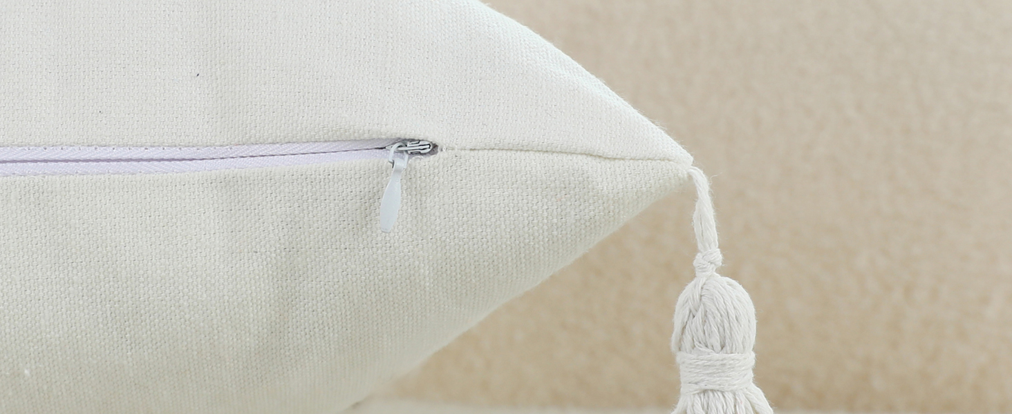 Oirpro White and Burnt Orange Throw Pillow Covers 18x18