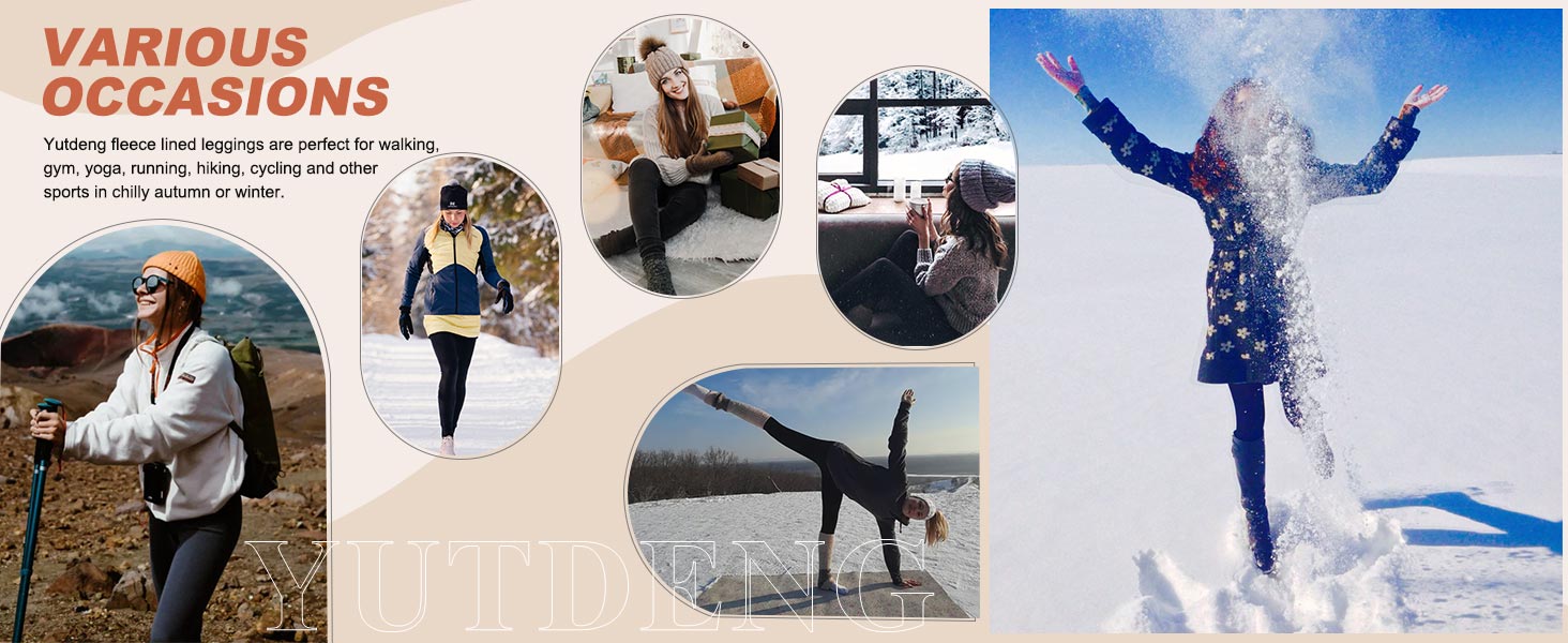 High Waisted Leggings for Women UK Thermal Thick Fleece Lined Leggings Soft Warm Long Johns Bottoms