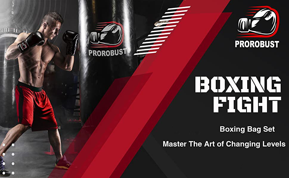 Prorobust Punching Bag for Adults, 4ft PU Heavy Boxing Bag Set with