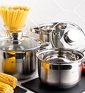 Daniks Modern Batterie de Cuisine INOX avec Couvercles en Verre - 6 Pièces, Tous Feux Dont Induction - Poignées en Silic 9fdde880 8f12 49ef 843b 45896f92cda7. CR172,146,667,731 PT0 SX166 V1