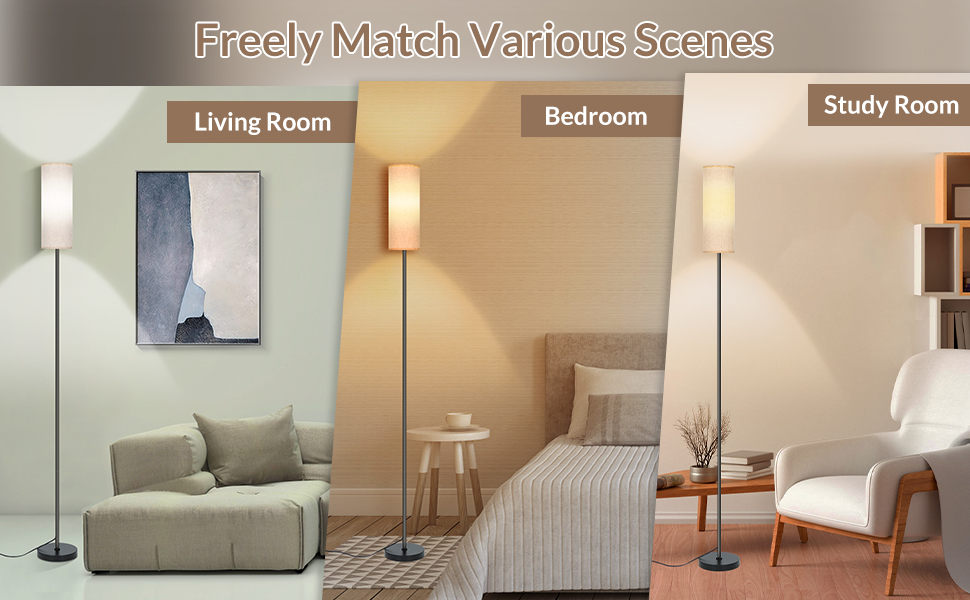 GKTG Floor Lamp for Living Room, Dimmable Floor Lamp with Remote Control, 10W Color Changing LED