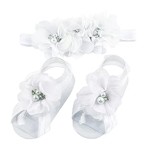 White Headband and barefoot sandals