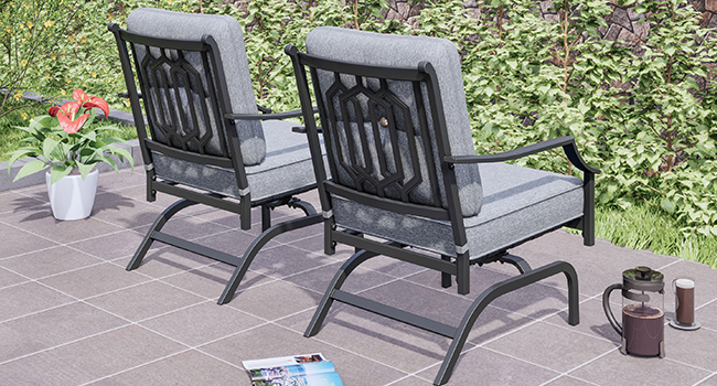 Amazon.com: Top Space Rocking Patio Chairs Outdoor Metal Furniture ...