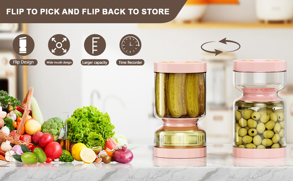 Jar Pickle Jars Glass Container Strainer Storage Lids Flip Juice Weck Pickles Food Lid Hourglass