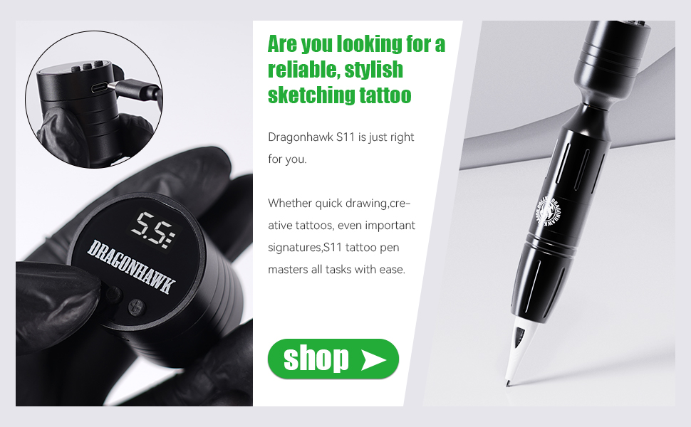 Dragonhawk S1 Pro Tattoo Kit Wireless Tattoo Pen Machine Kit Rotary Ta –  MAST TATTOO