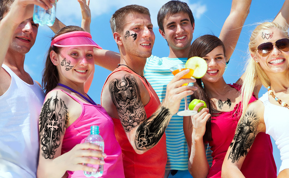 Angel and Demon Fake Tattoo