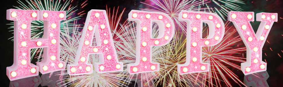 pink led letter