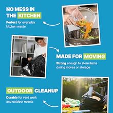 Melplas Heavy Duty Trash Bags, Perfect for Kitchen Waste, Moving, and Outdoor Cleanup