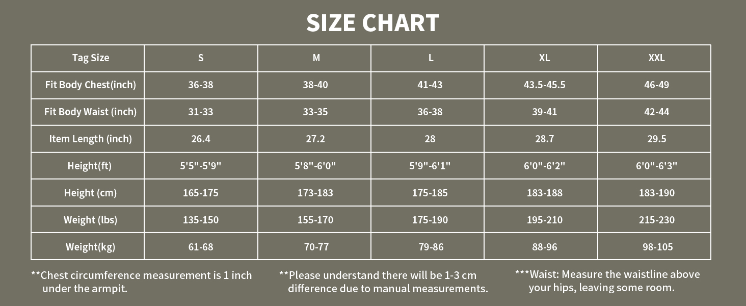 Size chart