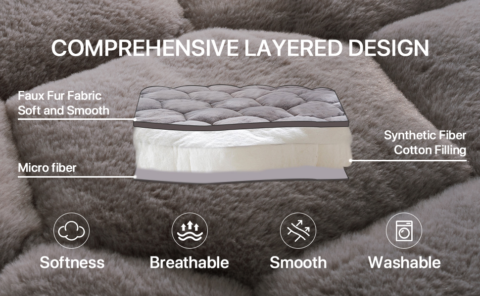 TEXSTEAD Twin Faux Fur Mattress Pad Quilted Fitted Mattress